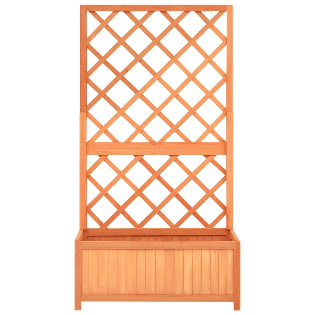Garden Trellis with Flower Box 70 x 30 x 135 cm Fir Wood  | Garden Trellis