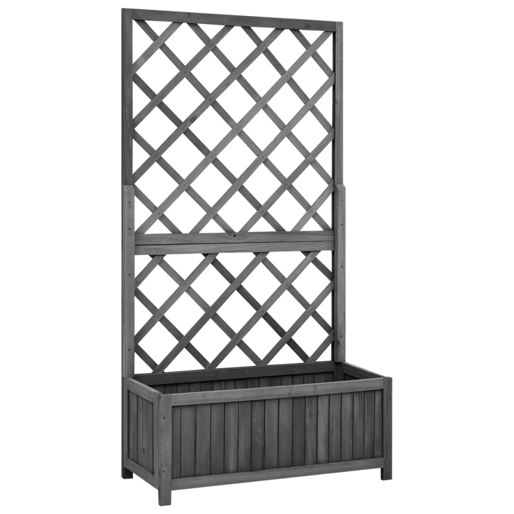 Garden Trellis with Flower Box 70 x 30 x 135 cm Fir Wood  | Garden Trellis