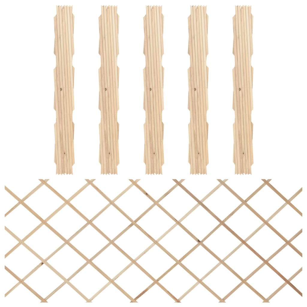 Trellis Fences 5 pcs. Solid Fir Wood |  Trellis Fences
