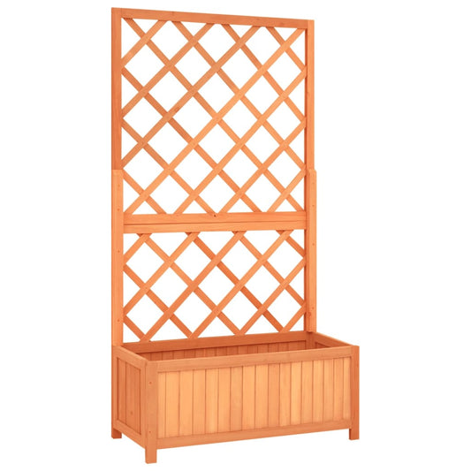 Garden Trellis with Flower Box 70 x 30 x 135 cm Fir Wood  | Garden Trellis