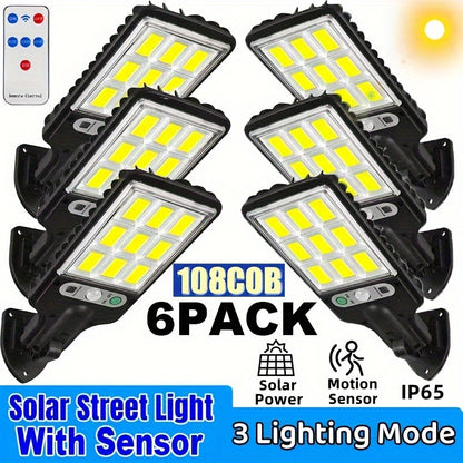 Solar Powered Motion Sensor Outdoor Garden Light With 108 COB LED Lights