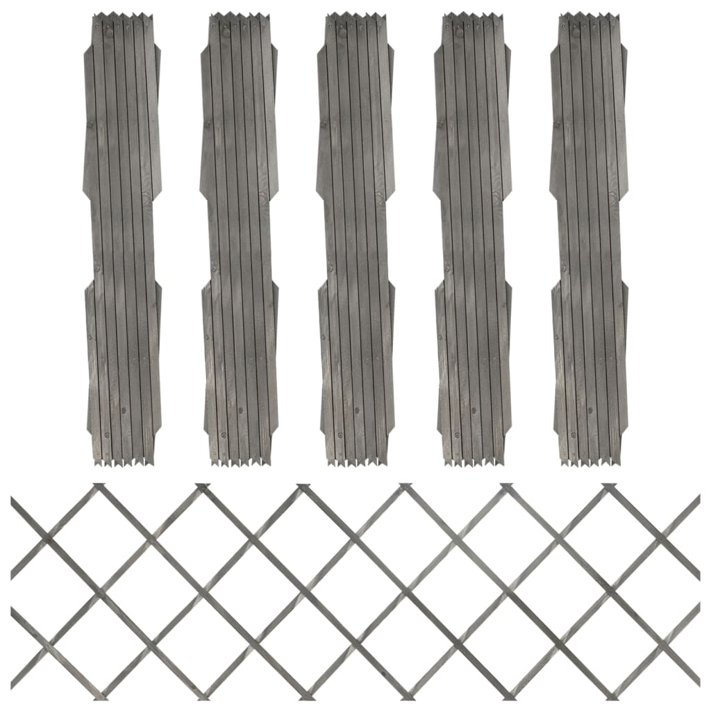 Trellis Fences 5 pcs. Solid Fir Wood |  Trellis Fences